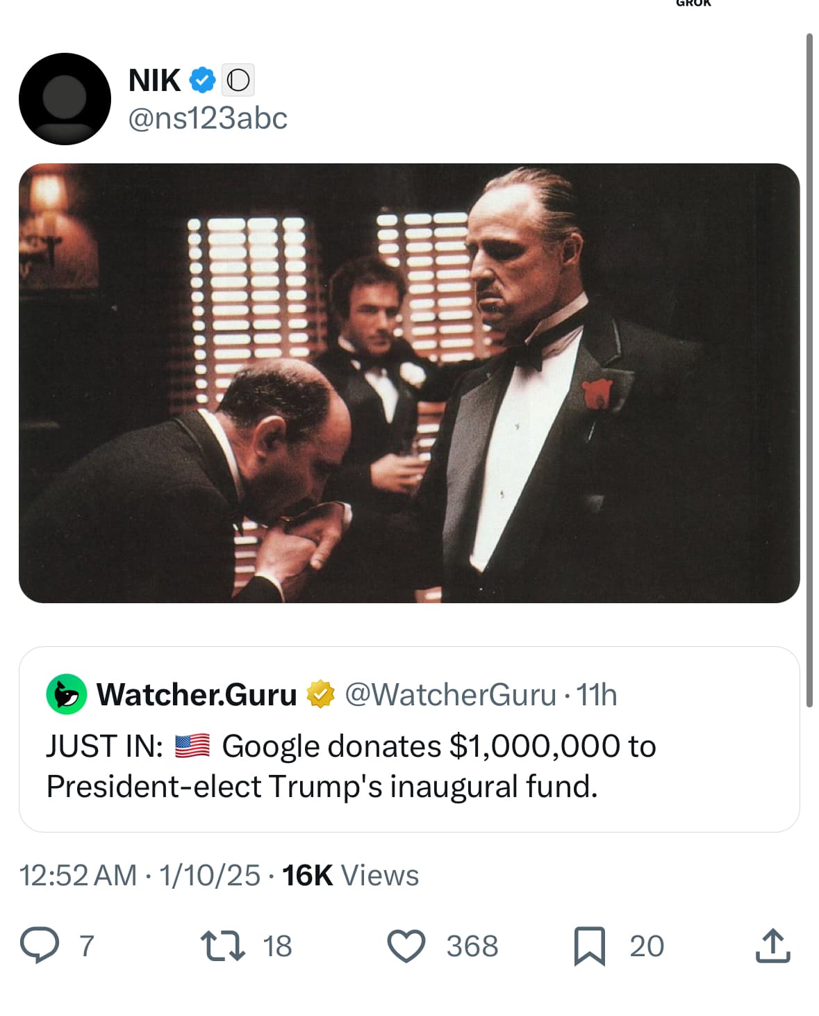 Crypto meme on Memtherscan