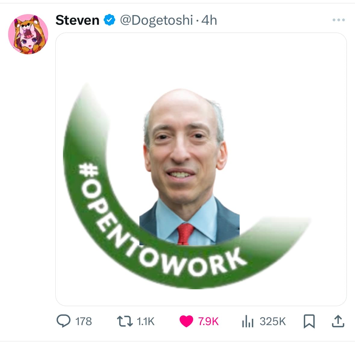 Crypto meme tagged SEC