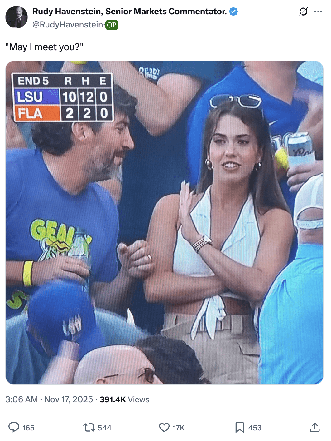 Crypto meme tagged lsu, dating, viral meme, humor