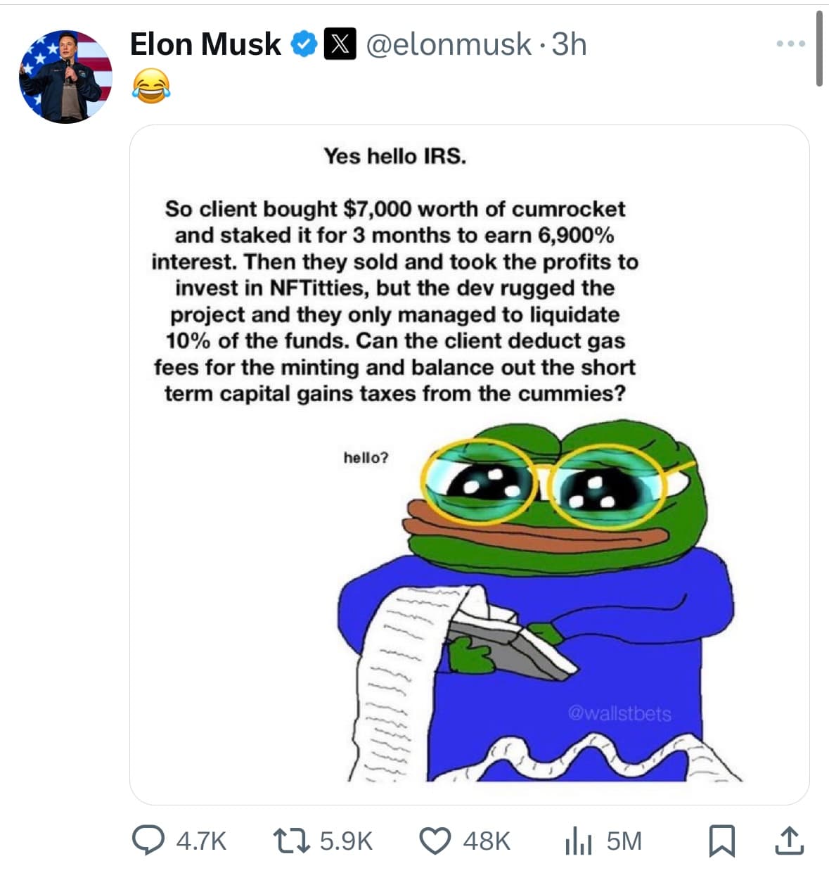 Crypto meme on Memtherscan