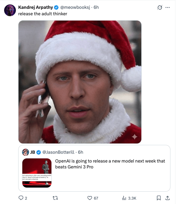 Crypto meme tagged sam altman, openai, santa, ai competition