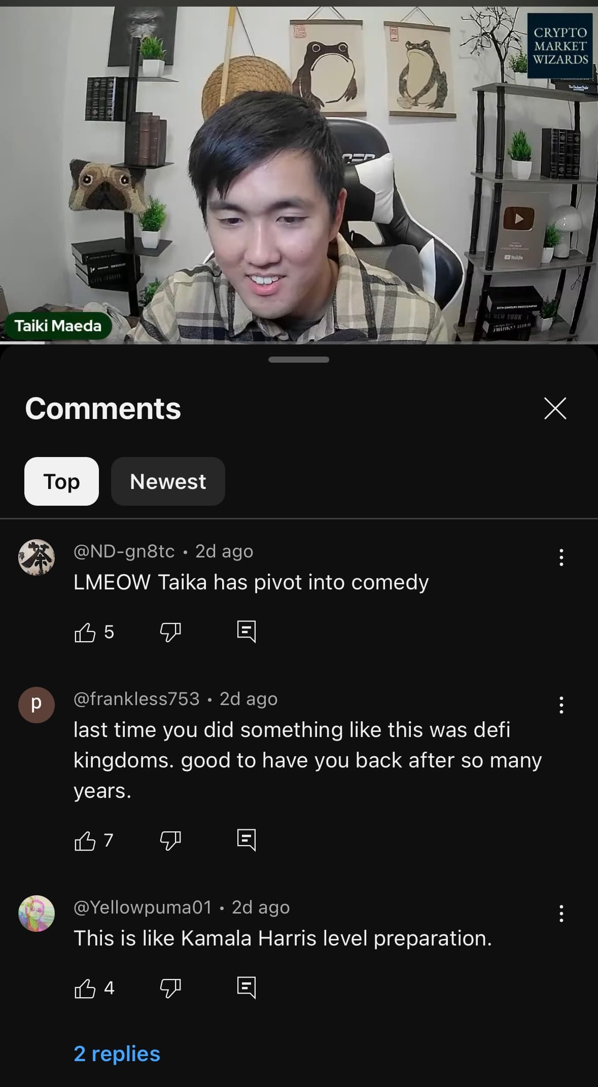 Crypto meme on Memtherscan