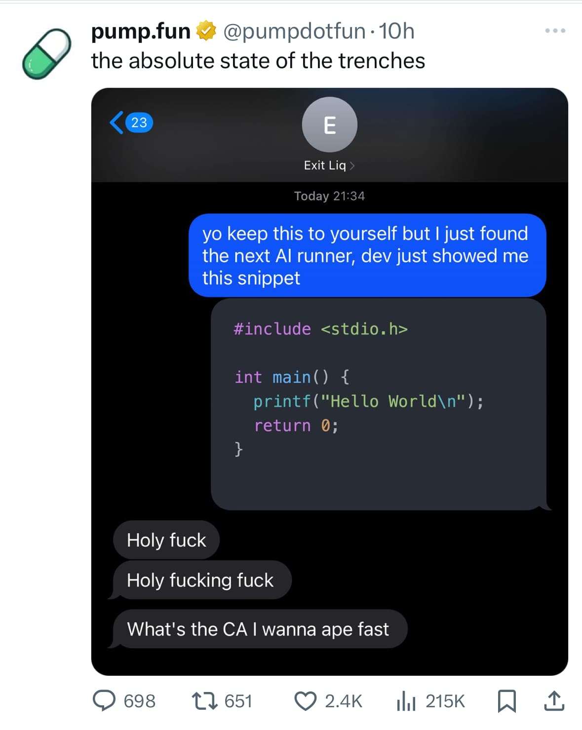 Crypto meme on Memtherscan