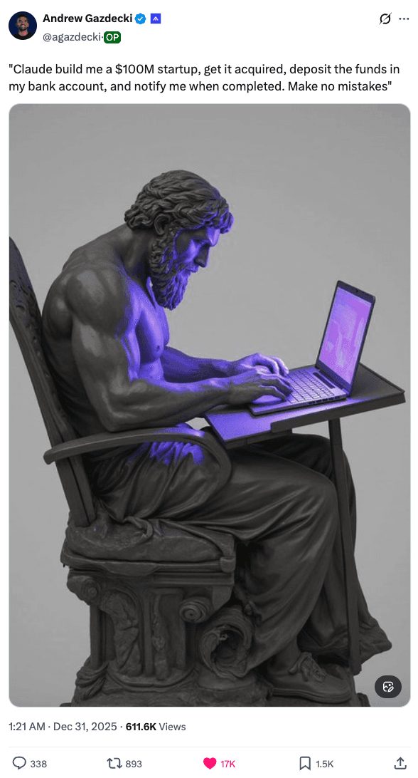 Crypto meme tagged ancient, startup, statue, humor