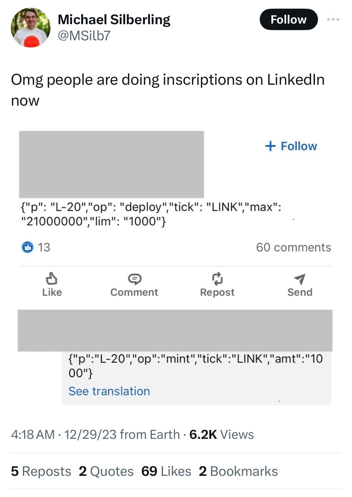 Crypto meme on Memtherscan